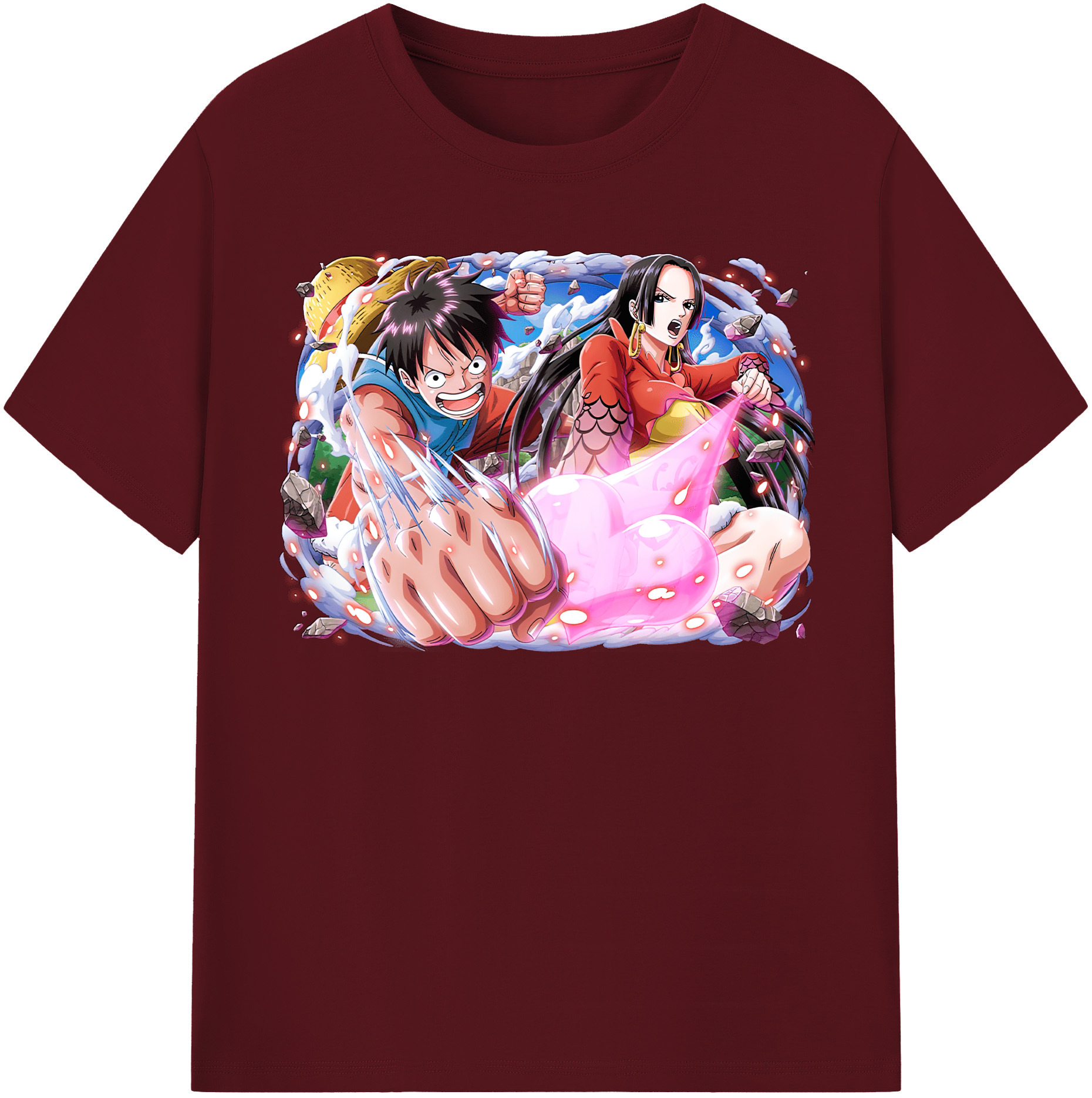 ワンピース モンキー・D・ルフィ ONE PIECE Monkey D. Luffy 綿100％半袖Tシャツ（フロントプリント）